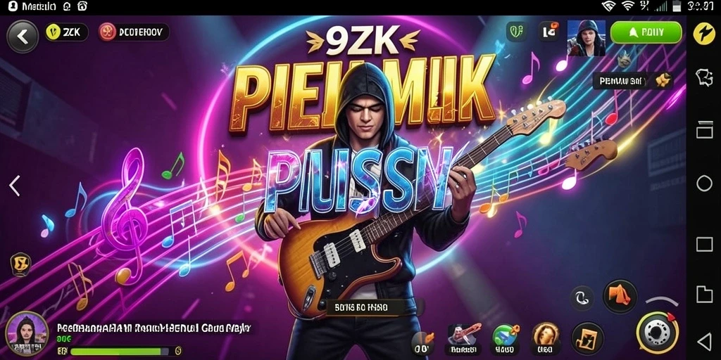 Tampilan gameplay 9ZK dengan berbagai pilihan lagu menghibur.