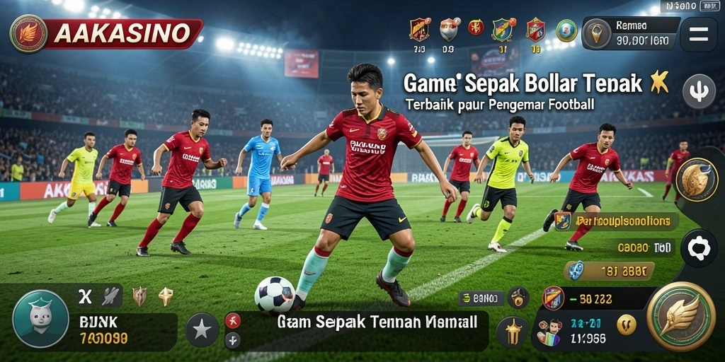 Menampilkan aksi seru dalam game sepak bola AAKASINO.