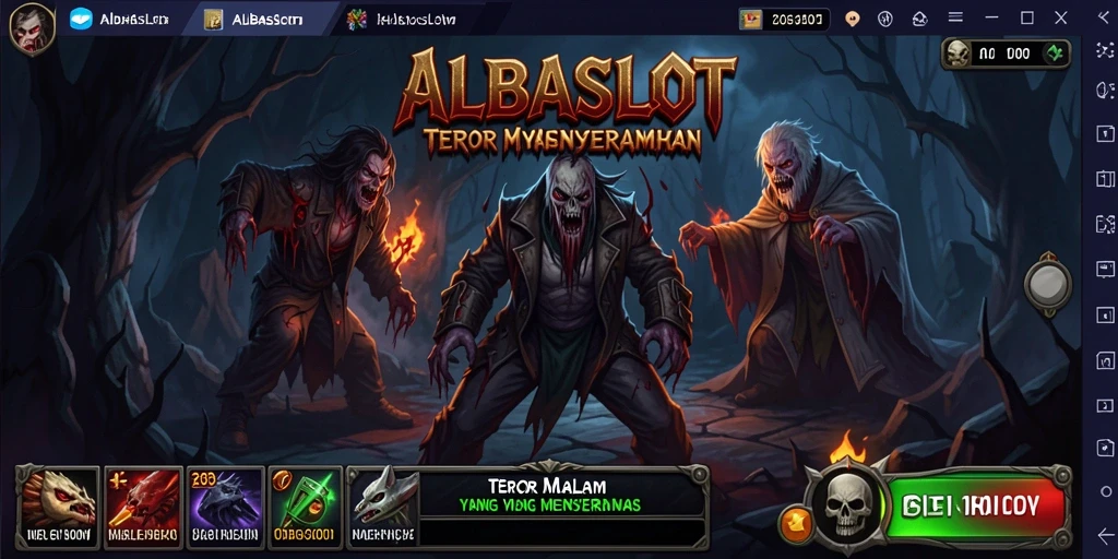 Tampilan gameplay menyeramkan dari ALBASLOT yang menegangkan.
