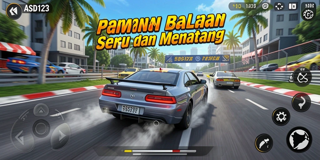 Gameplay seru di lintasan balapan yang penuh tantangan.