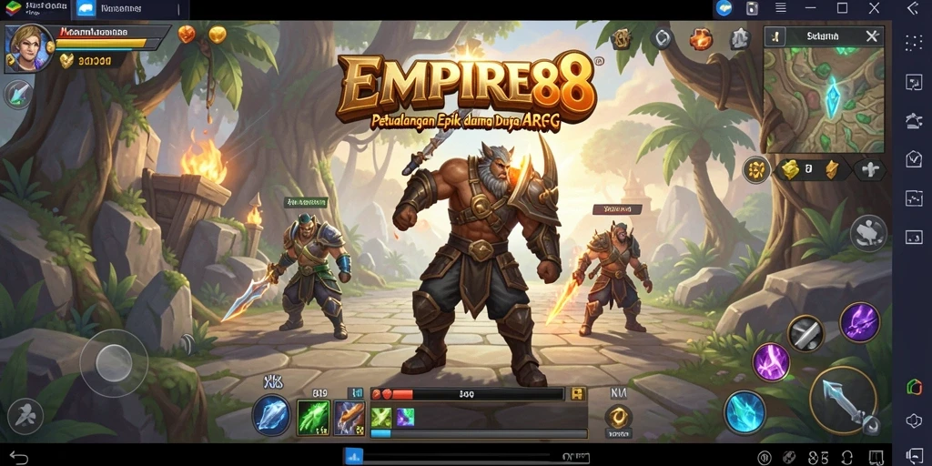 Screenshot gameplay EMPIRE88 yang menampilkan pertarungan seru dalam dunia ARPG.