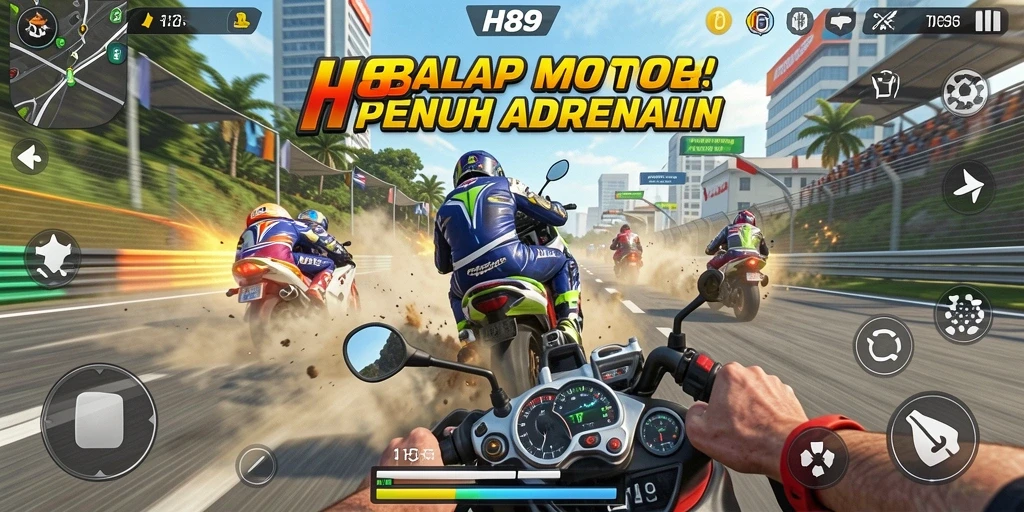 Tampilan mendebarkan dari balapan motor di H89.