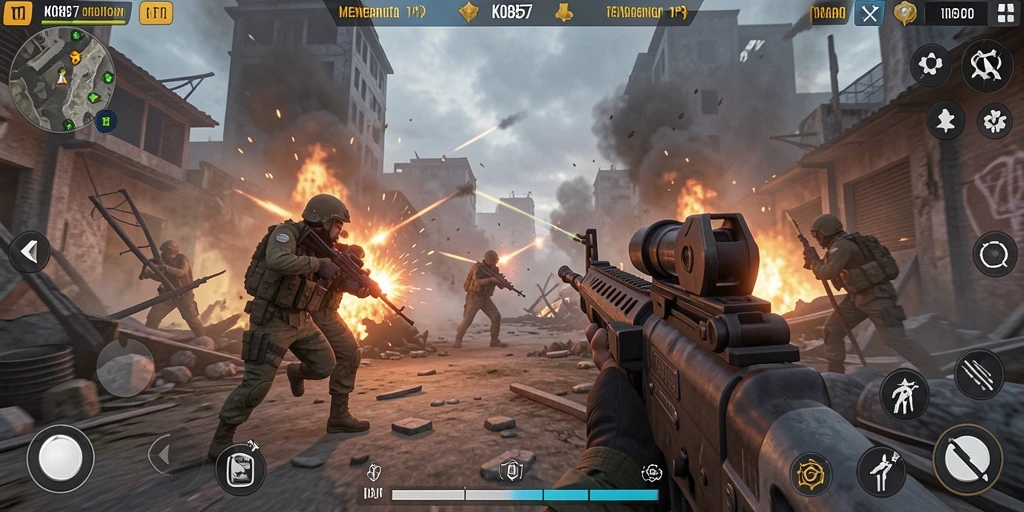 Screenshot menampilkan aksi seru dalam gameplay KO857.