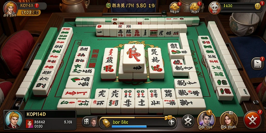 Tangkapan layar permainan KOPI4D menampilkan aksi Mahjong yang menarik.