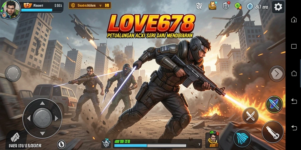 Tampilan gameplay LOVE678 yang mendebarkan dan penuh aksi.
