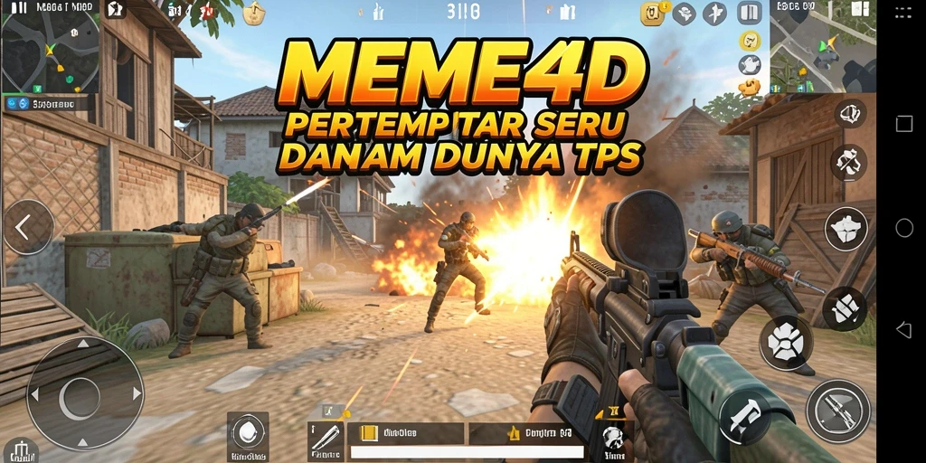 Tangkapan layar dari gameplay MEME4D yang mengasyikkan dalam TPS.