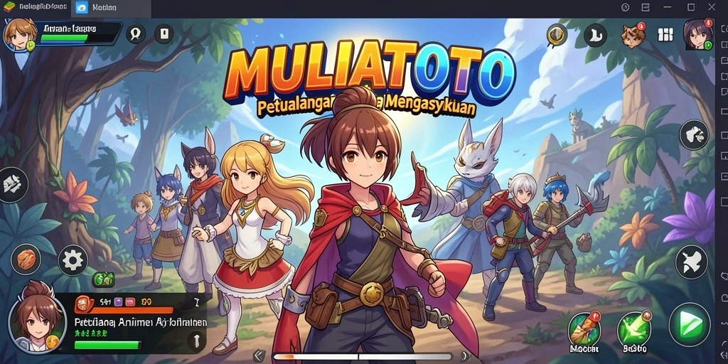 Tampilan gameplay seru dari <strong>MULIATOTO</strong> yang menampilkan pertarungan karakter Anime.