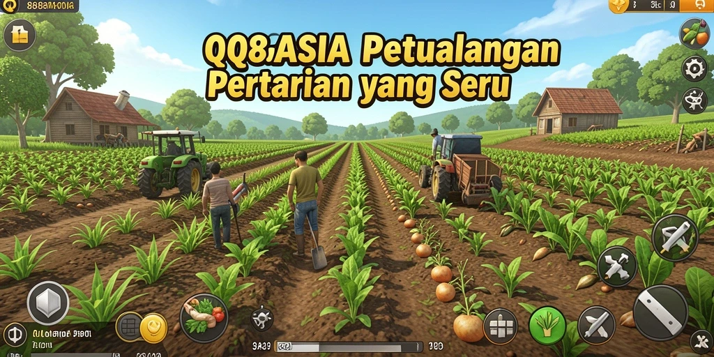 Tangkapan layar gameplay QQ88ASIA menunjukkan keindahan lahan pertanian.