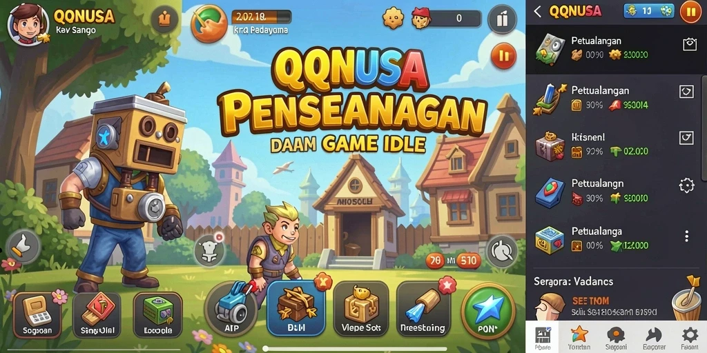 Screenshot gameplay QQNUSA menampilkan karakter yang sedang beraksi.