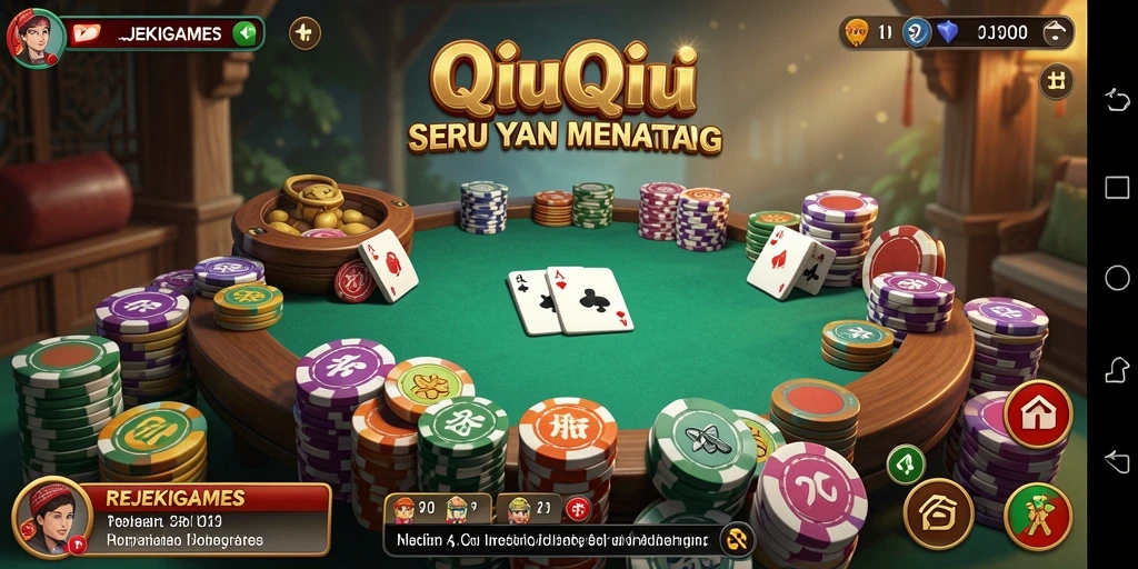 Tampilan gameplay QiuQiu yang seru dan menarik di REJEKIGAMES.