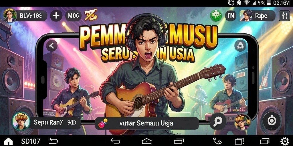 Tampilan gameplay <strong>SD107</strong> dengan berbagai tantangan musik yang menarik.