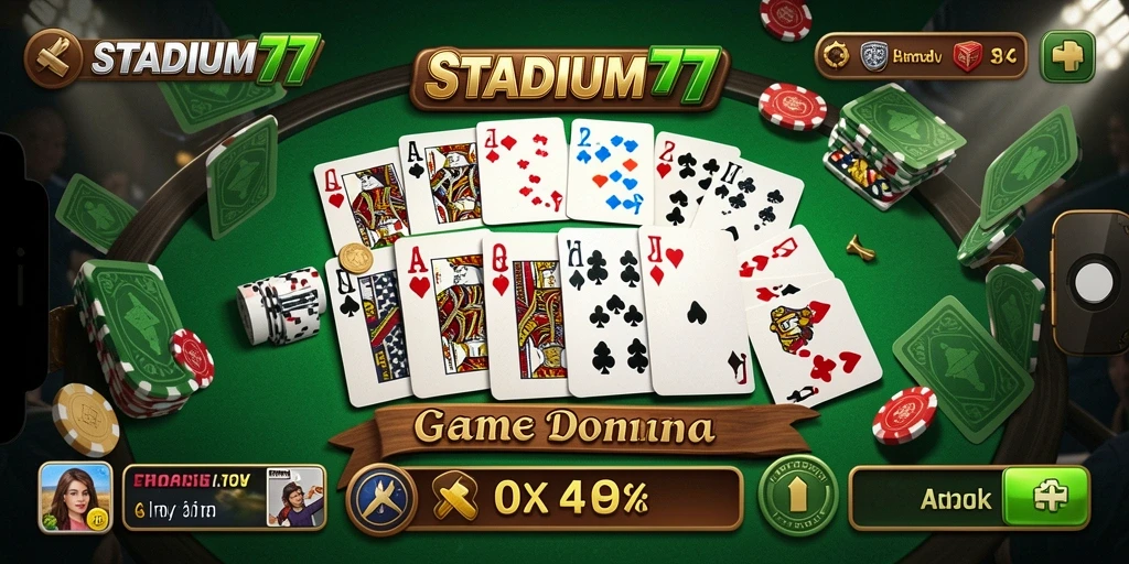 Gameplay seru STADIUM77 dengan kartu domino yang menarik dan interaktif.
