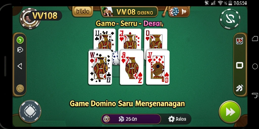 Tampilan gameplay VW108 yang seru dan adiktif dalam permainan Domino.