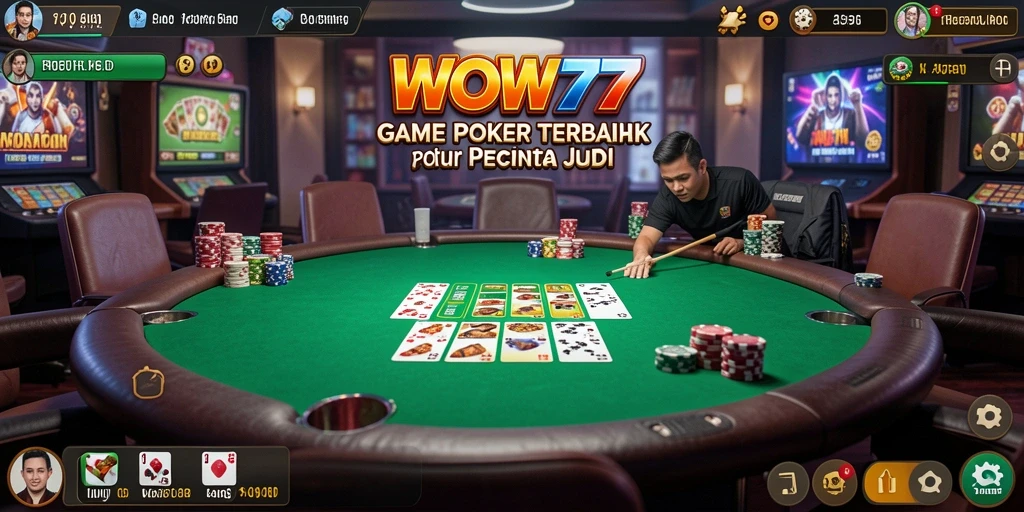 Tampilan gameplay yang menarik dalam aplikasi WOW77 Poker.